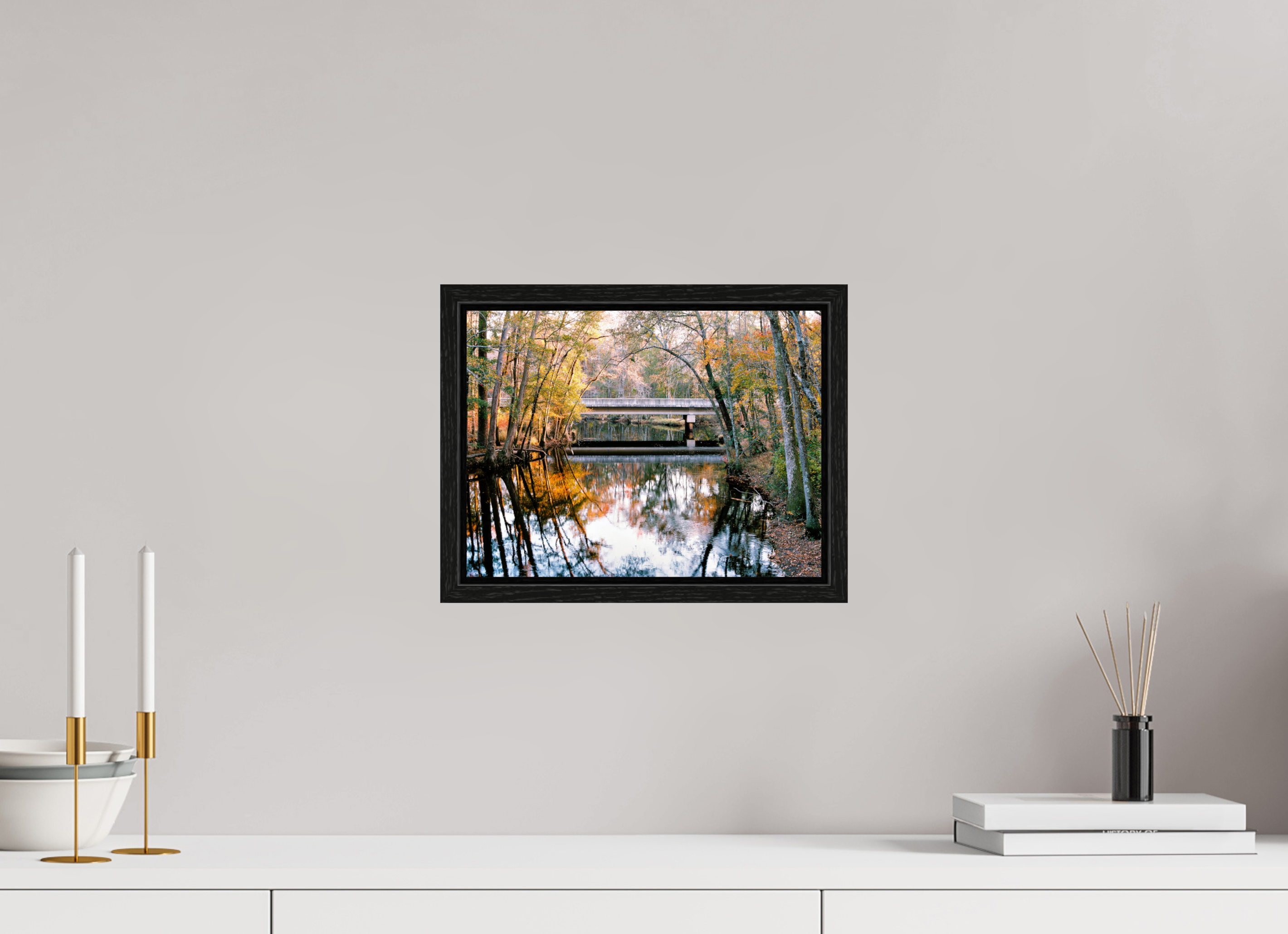 12 x 9″, Floater Frame US-401 Bridge over Lumber River