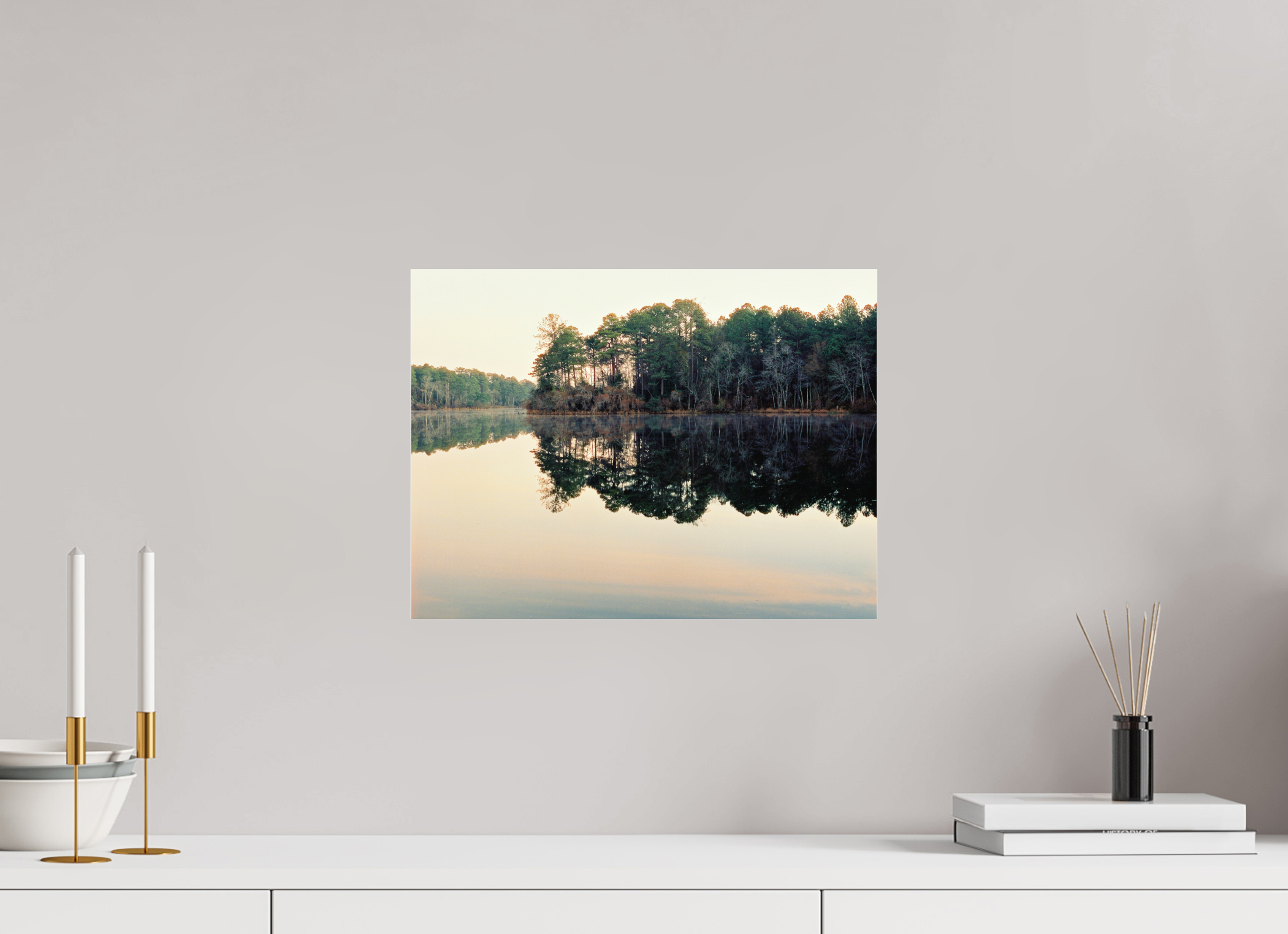 16 x 12″, Photo Print Under Acrylic Glass A Quiet Lake