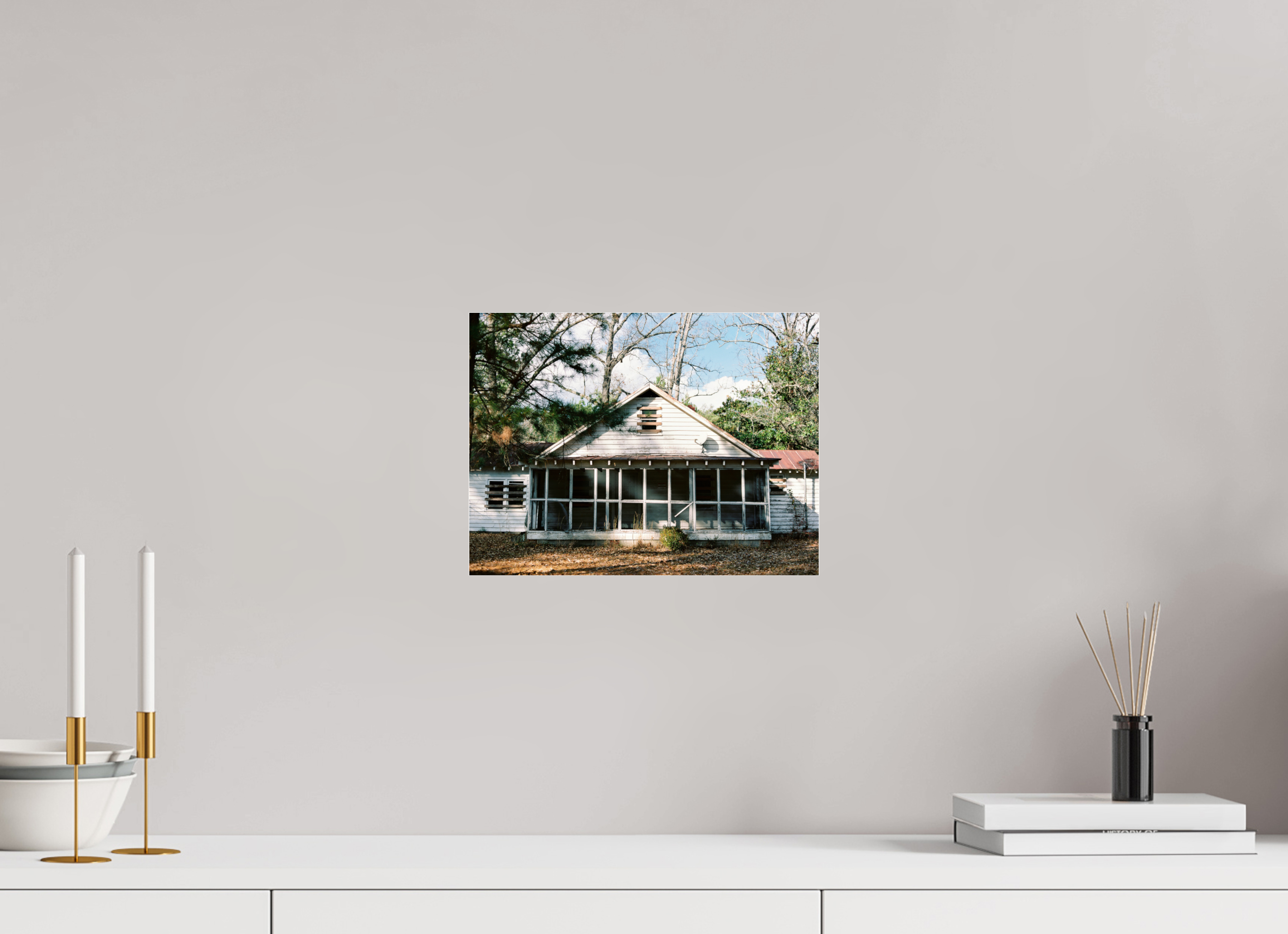 12 x 9″, Photo Print Under Acrylic Glass Dilapidated House