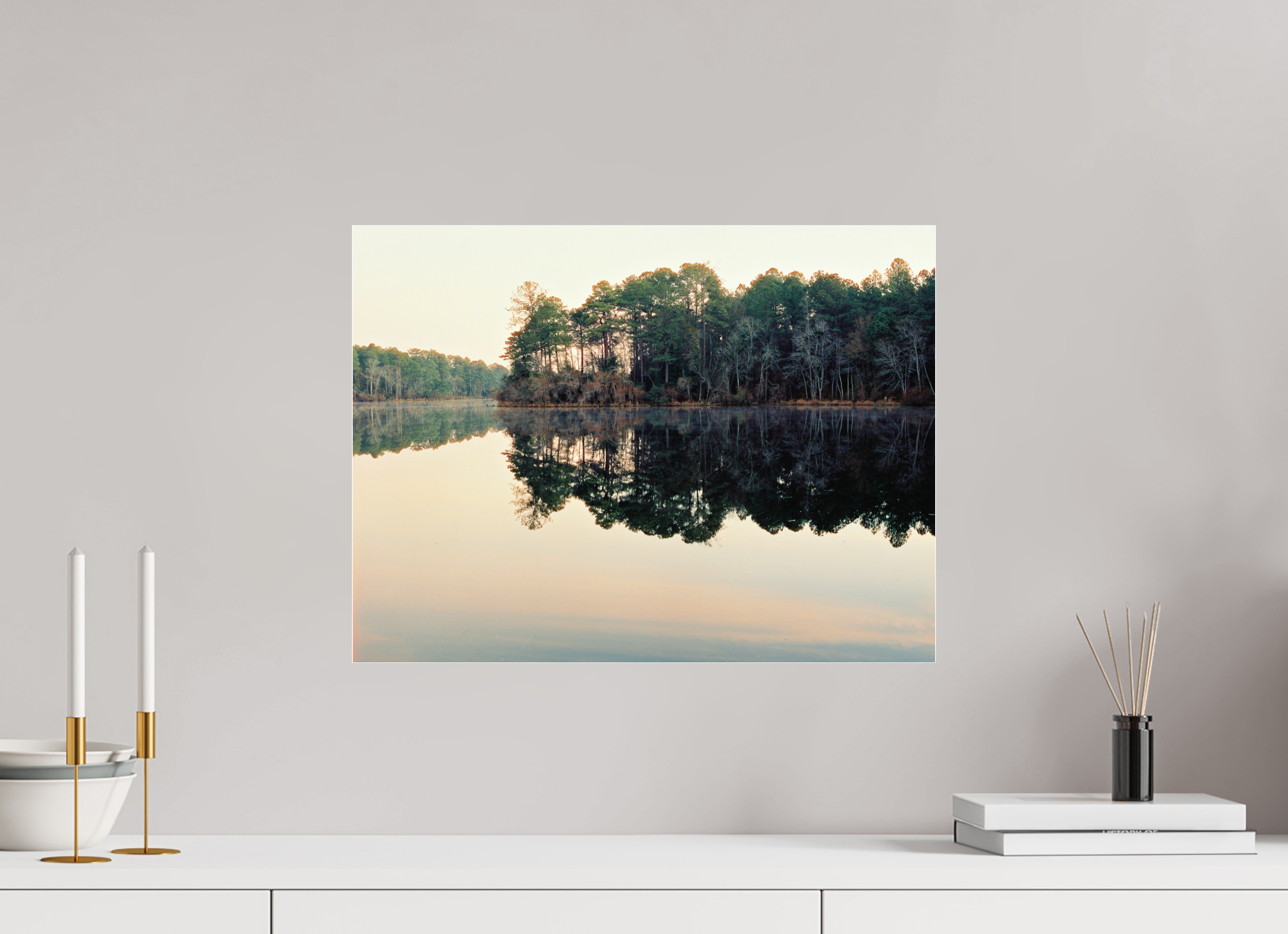 20 x 15″, Photo Print Under Acrylic Glass A Quiet Lake