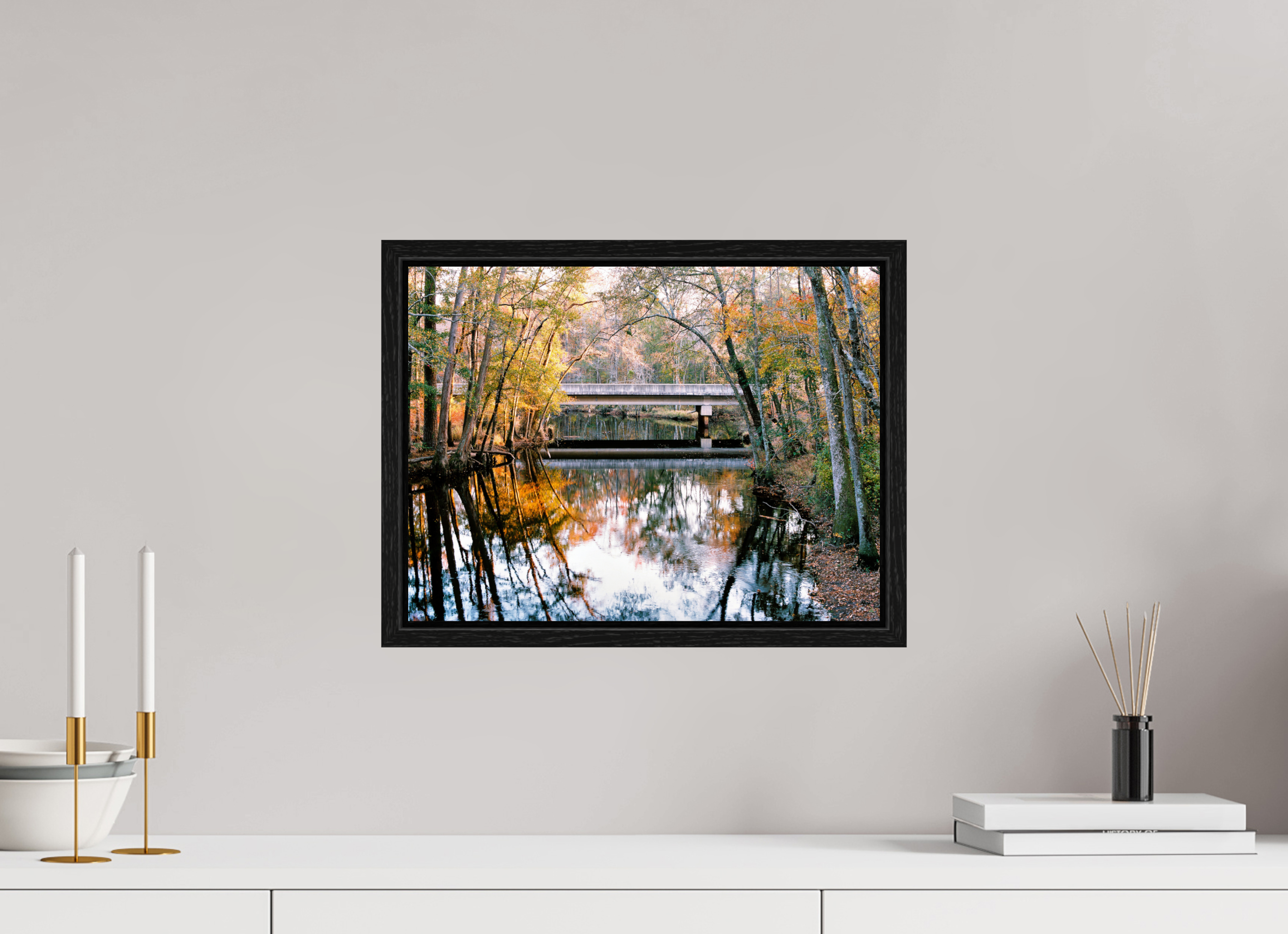 16 x 12″, Floater Frame US-401 Bridge over Lumber River