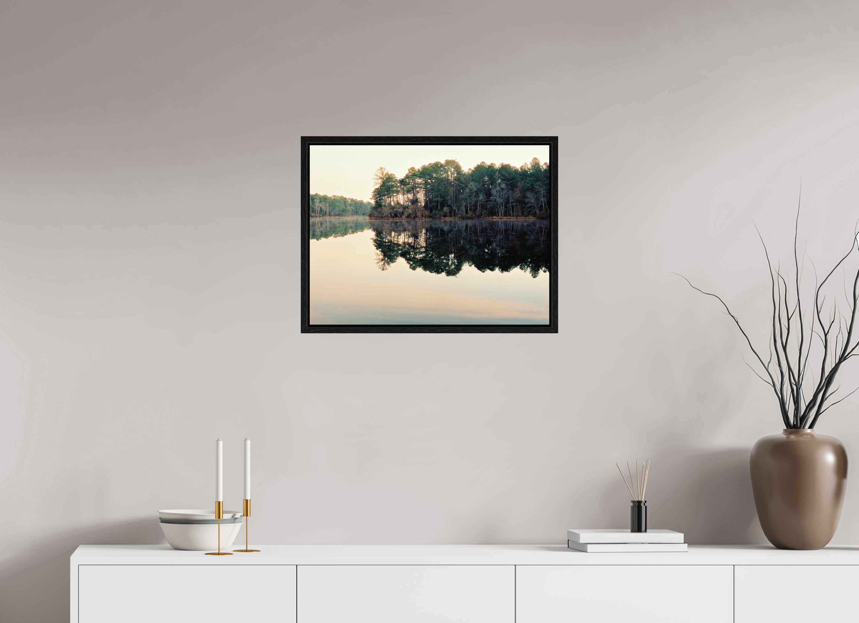 24 x 18″, Floater Frame A Quiet Lake
