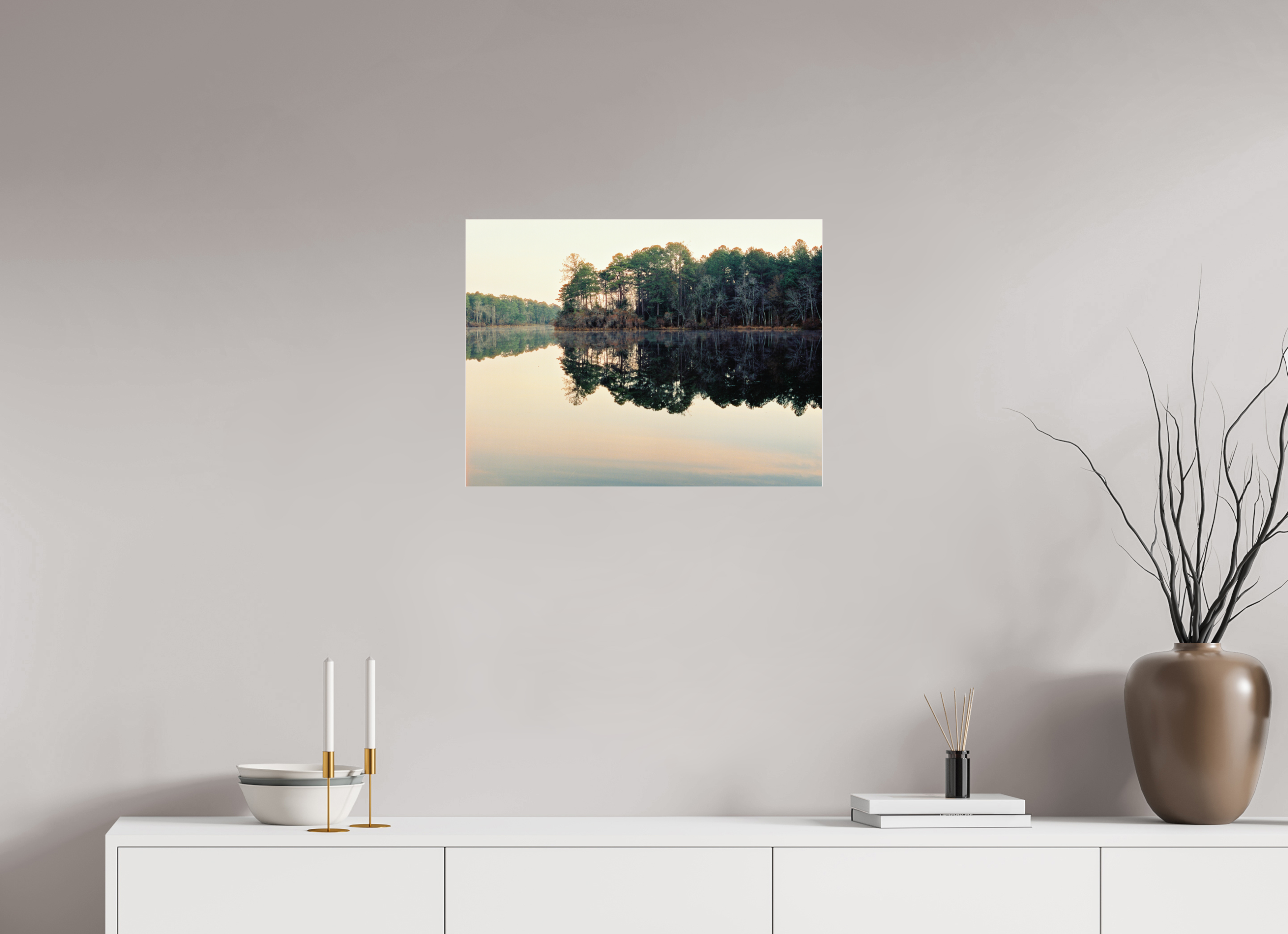 24 x 18″, Photo Print Under Acrylic Glass A Quiet Lake
