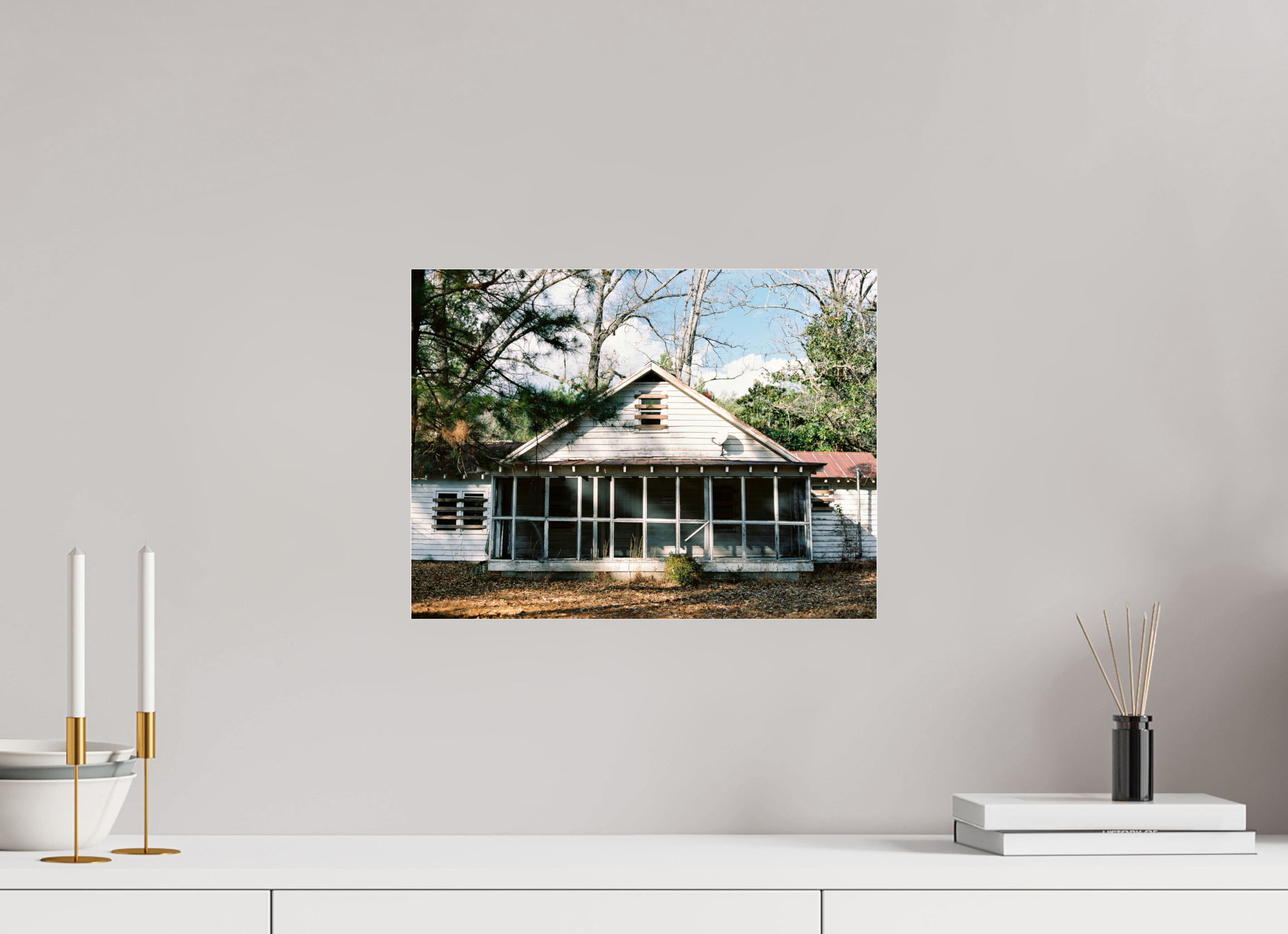 16 x 12″, Photo Print Under Acrylic Glass Dilapidated House
